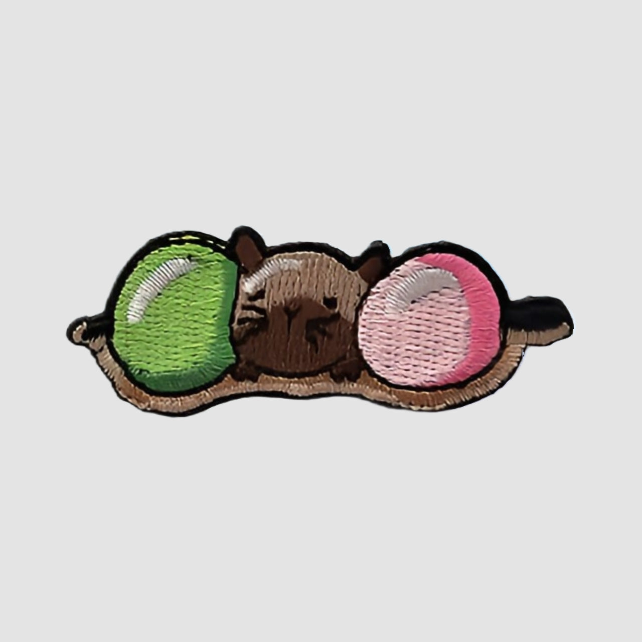 Capybara Dango Embroidered Patch - front