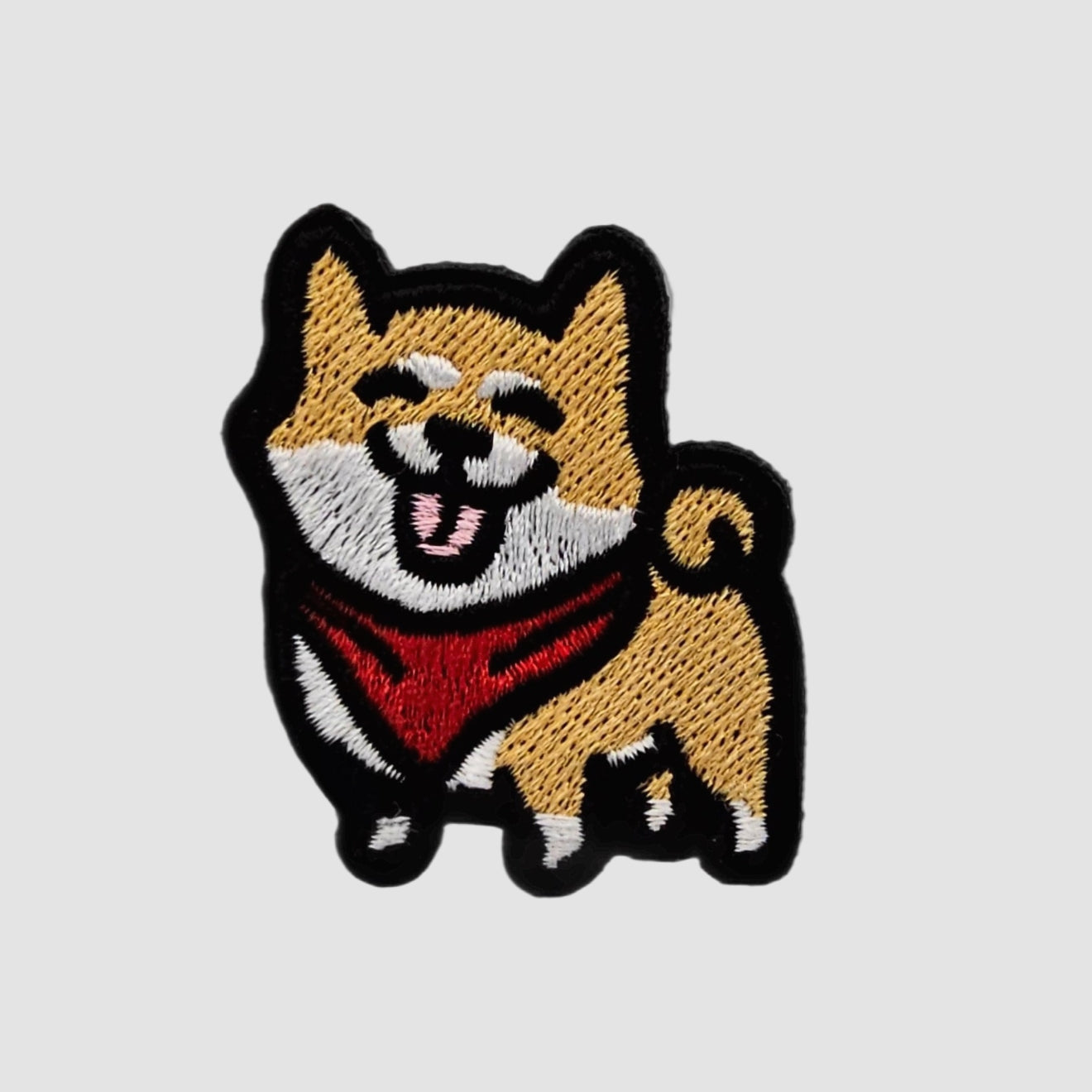Shiba Inu Dog Embroidered Patch - Hook Backing